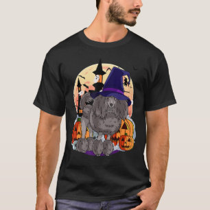 T-shirt Citrouille de sorcière d'Halloween standard noir