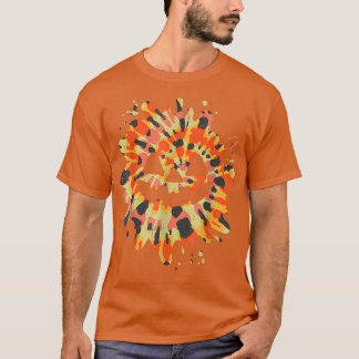 T-shirt Citrouille de teinture orange face Jack-o'-lantern