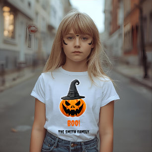 T-Shirt Citrouille d'Halloween "BOO !" - Nom personnalisé