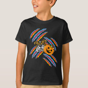 T-shirt Citrouille d'Halloween de Bulldog Maman