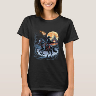T-shirt Citrouille d'Halloween d'horreur Cavalier sans têt