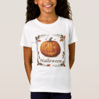 Citrouille d'Halloween effrayante Cadre de feuille