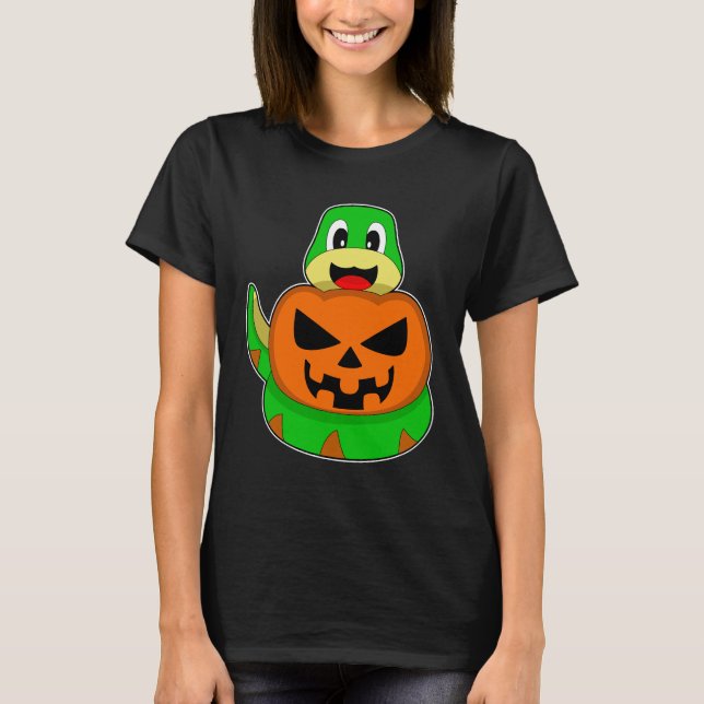 T-shirt Citrouille d'Halloween serpent (Devant)
