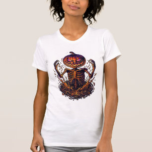 T-shirt Citrouille d'Halloween squelette Portail de Magie