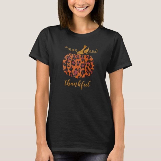 T-shirt Citrouille d'impression d'or et d'animal personnal (Devant)