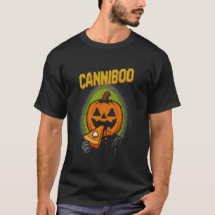 T-shirt Citrouille drôle de Canniboo en pixel art mangeant
