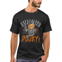 T-shirt Citrouille éffrayant Skeleton Halloween | 
