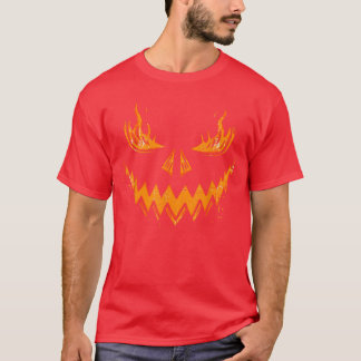 T-shirt Citrouille effrayante Jack O Lantern Visage Hallow
