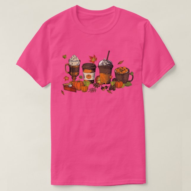 T-shirt Citrouille Épice Cute Latte Iced Café Automne Chut (Design devant)
