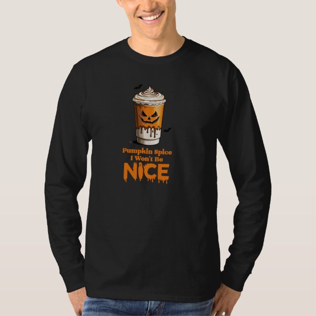 T-shirt Citrouille épice Halloween Latte Cup Design (Devant)