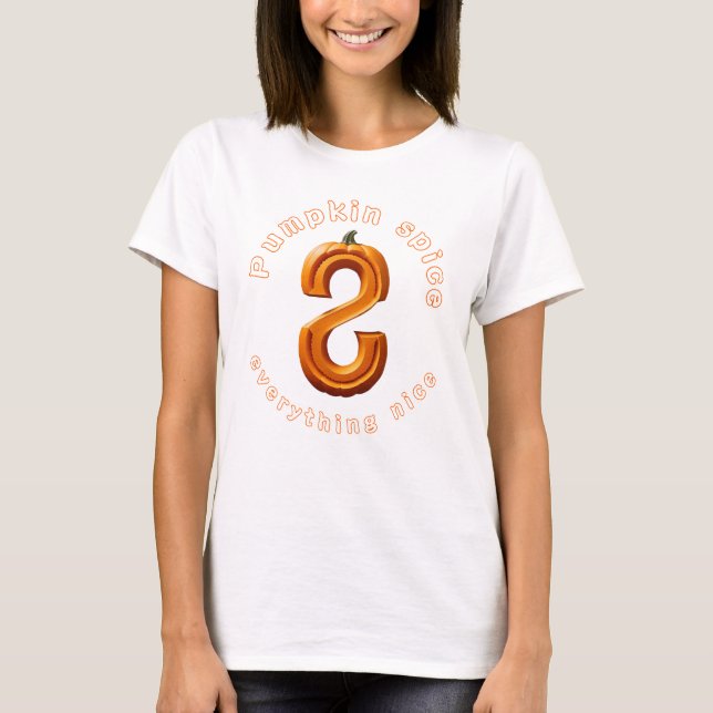 T-shirt Citrouille épices tout beau Lettre S (Devant)