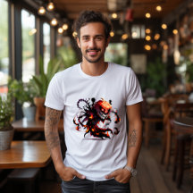 T-shirt Citrouille Epouvantail d'Halloween en feu 