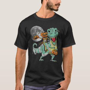 T-shirt Citrouille équitation Dinosaur Lazy Halloween Cost