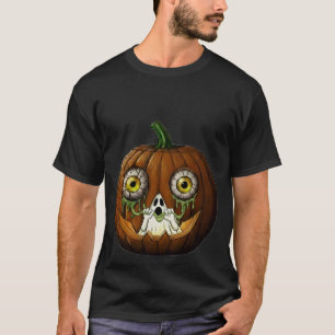 T-shirt Citrouille fantomatique dégoulinante de globes ocu
