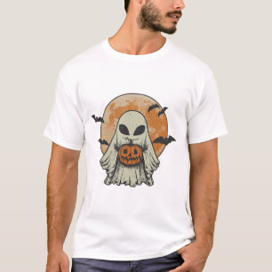 T-shirt Citrouille fantôme extraterrestre Halloween Nuit s