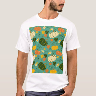 T-shirt Citrouille, feuille : motif végétal d'automne