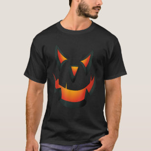 T-shirt Citrouille FIRE effrayant CLOS VISAGE Halloween T