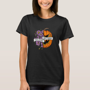 T-shirt Citrouille fleur crâne un peu sucré un peu effraya