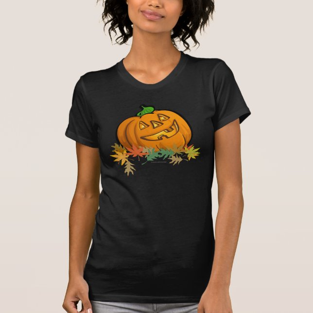 T-shirt Citrouille foncé joliment sculpté (Devant)