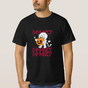 T-shirt Citrouille Ghost Red Letters Halloween éffrayant