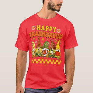 T-shirt Citrouille Gnome mignonne Automne Hippie heureux T