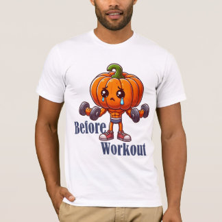 T-shirt Citrouille Gym Bro - Halloween avant et après l'en