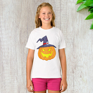 T-shirt Citrouille Halloween avec une sorcière Casquette f