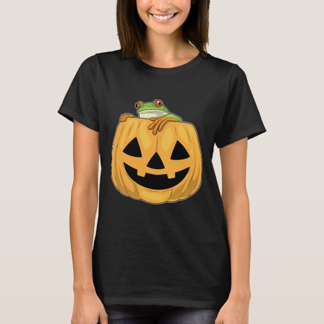 T-shirt Citrouille Halloween de grenouille (Devant)