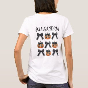 T-shirt Citrouille Halloween personnalisé Bow