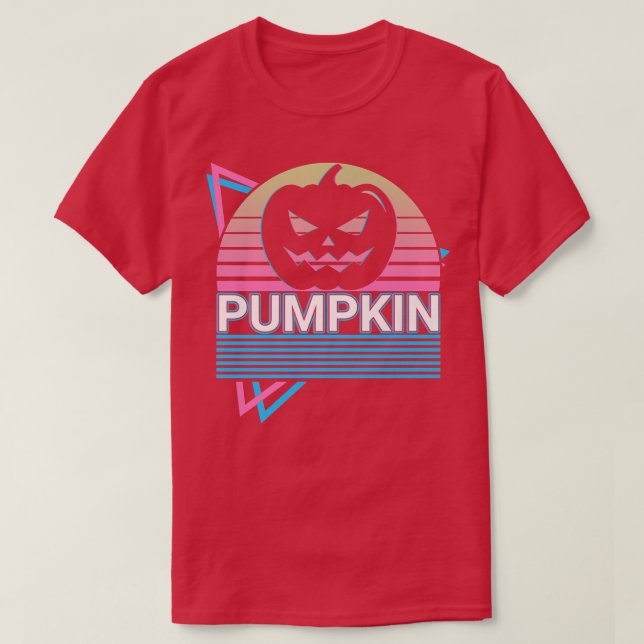T-shirt Citrouille Head Jack-o'-lantern Halloween Retro (Design devant)