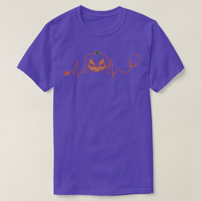 T-shirt Citrouille Heartbeat Halloween Hallo Éffrayant ent (Design devant)
