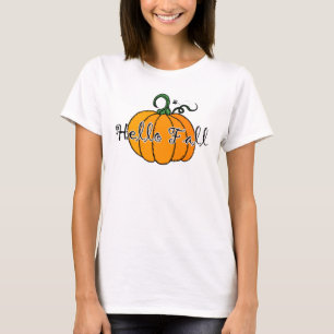 T-shirt Citrouille Hellow Citrouille Automne Bonjour Autom