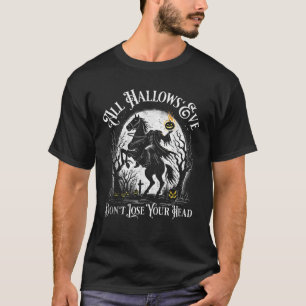 T-shirt Citrouille Horseman sans tête face heureux Hallowe