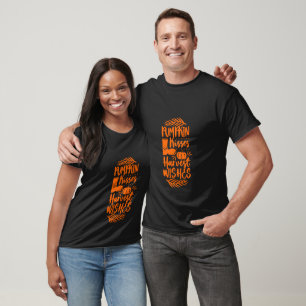 T-shirt Citrouille Kisses Harvest Wings Typographie