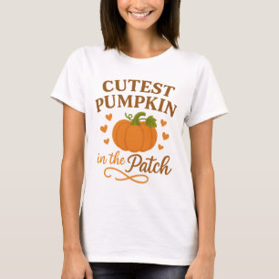 T-shirt Citrouille la plus mignonne dans le patch automne
