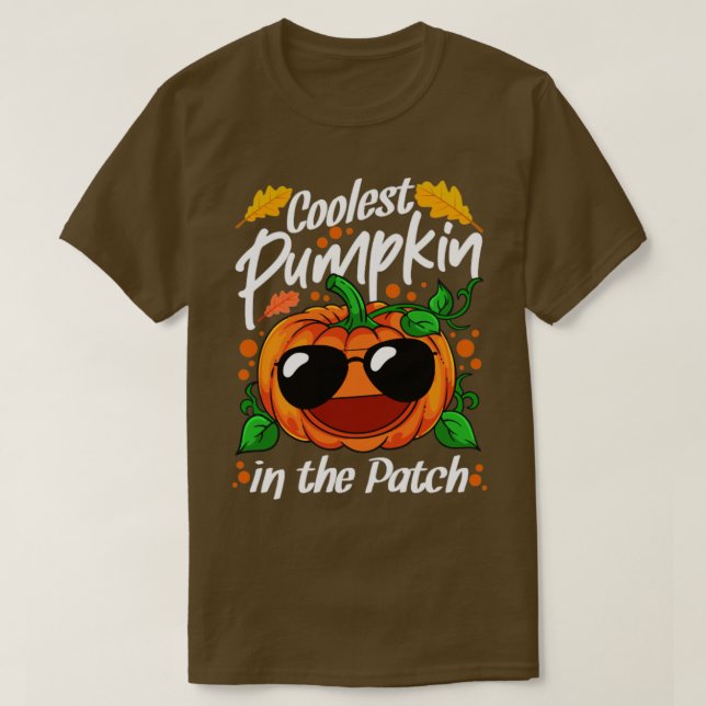 T-shirt Citrouille le plus froid dans le Patch Halloween1 (Design devant)