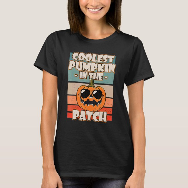 T-shirt Citrouille le plus froid dans le Patch Halloween G (Devant)
