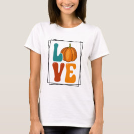 T-shirt Citrouille LOVE Automne Femmes