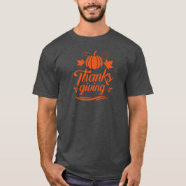 T-shirt Citrouille mignon avec texte Thanksgiving Typograp