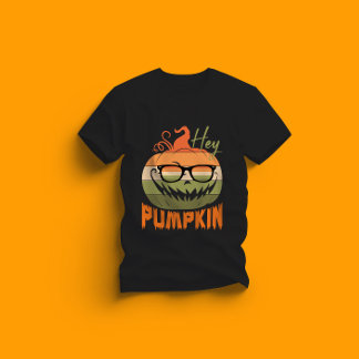 T-shirt citrouille mignon Halloween - hey design citrouill