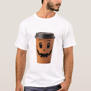 T-shirt Citrouille Mignonne Tasse à Café Jack O Lantern Sa