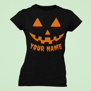 T-shirt Citrouille orange personnalisée Halloween Votre no