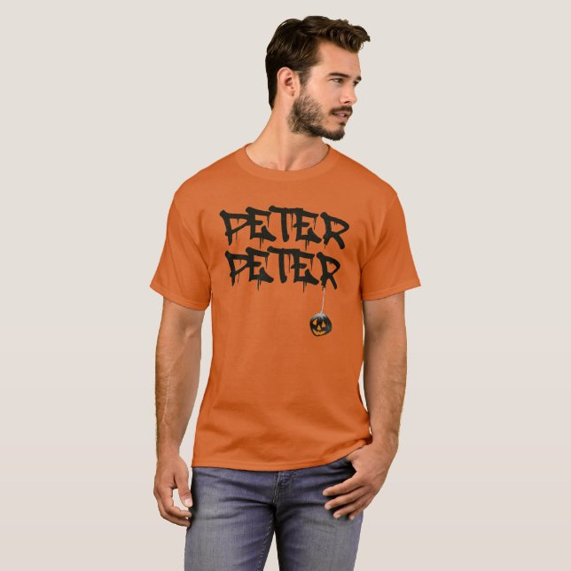 T-shirt Citrouille Peter Halloween Costume effrayant (Devant entier)