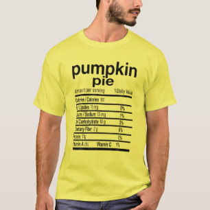 T-shirt Citrouille Pie Nutrition Facts Drôle Thanksgiving 