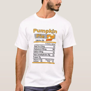 T-shirt Citrouille Pie Nutrition Fiches Famille Thanksgivi
