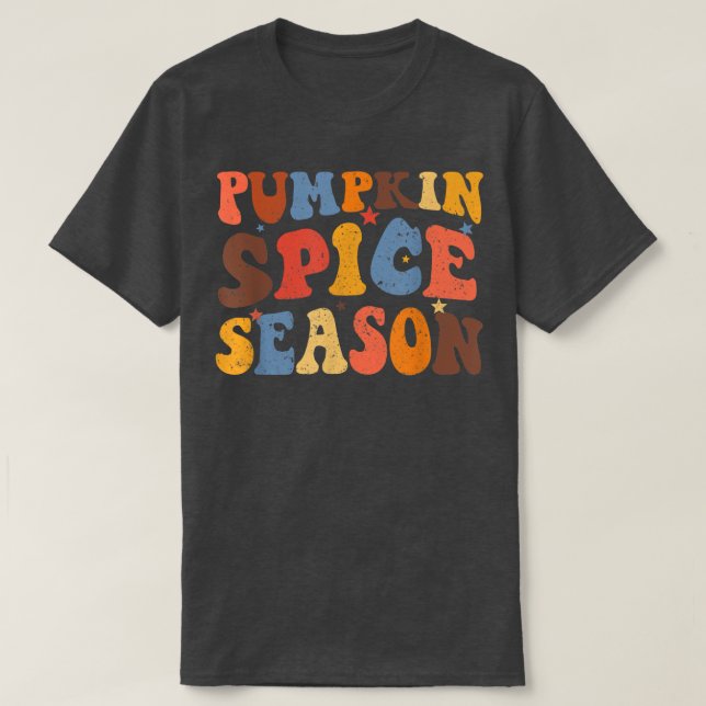 T-shirt Citrouille saison épicée drôle automne automne (Design devant)