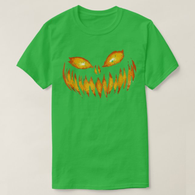 T-shirt Citrouille sculpté effrayant Visage Halloween Cost (Design devant)