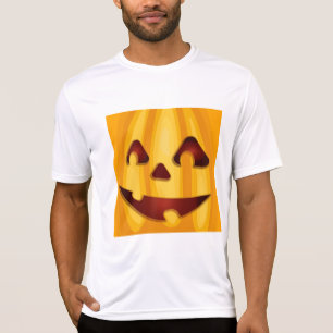 T-shirt Citrouille sculpté souriant design Halloween