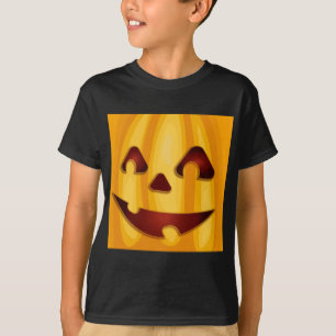 T-shirt Citrouille sculpté souriant Halloween design T-shi