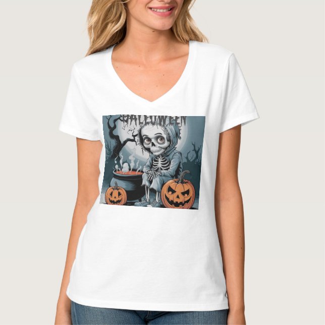T-shirt Citrouille Skeleton Party (Devant)